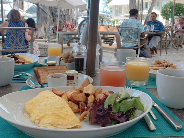 ワイキキで朝食を(^-^)スケッチ原画 ワイキキで朝食を(^-^)スケッチ原画