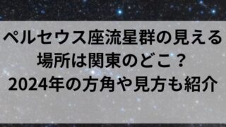 ペルセウス座流星群の見える場所は関東のどこ？2024年の方角や見方も紹介